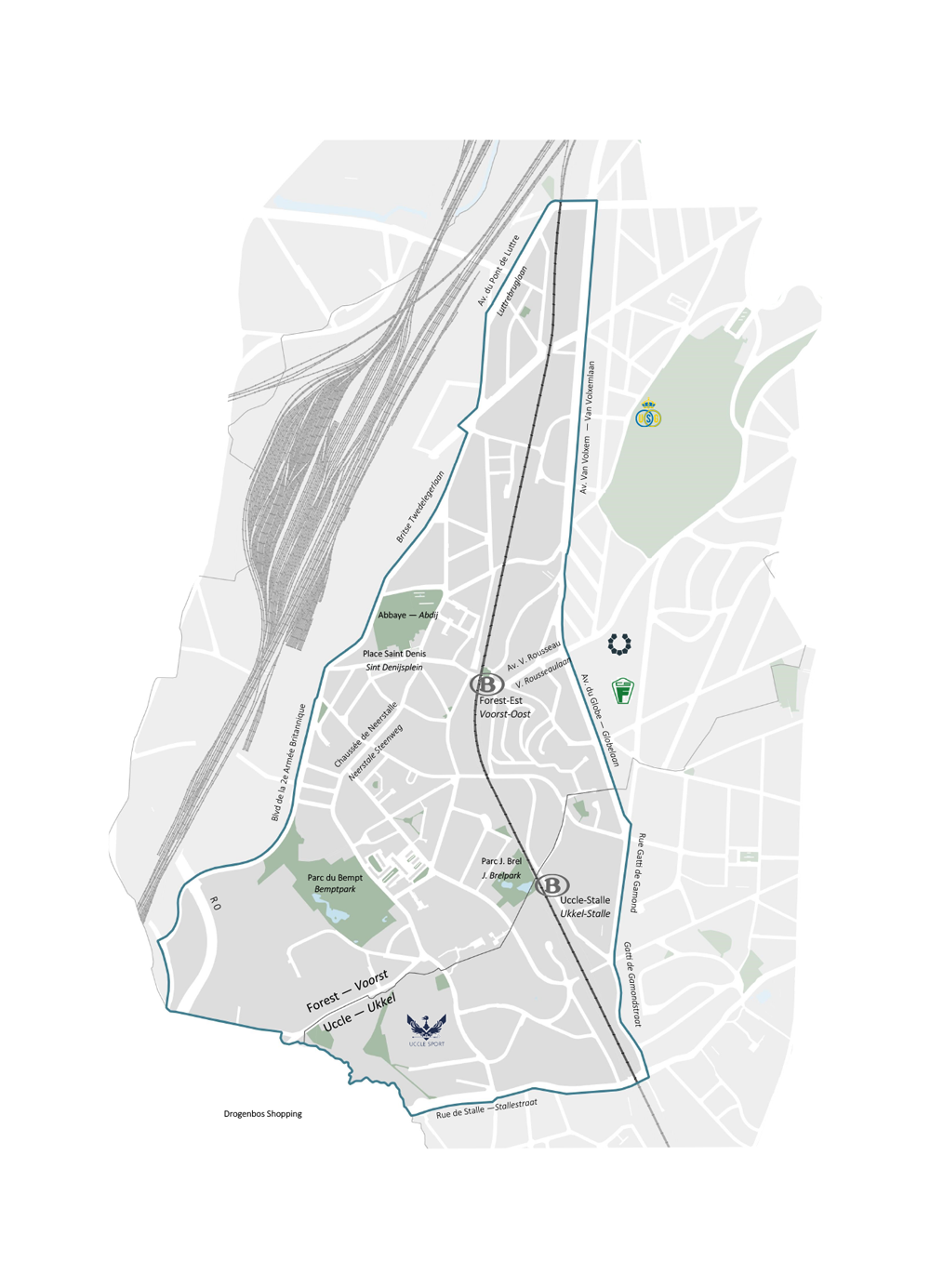 Carte locale simplifiée et harmonisée du quartier apaisé Neerstalle