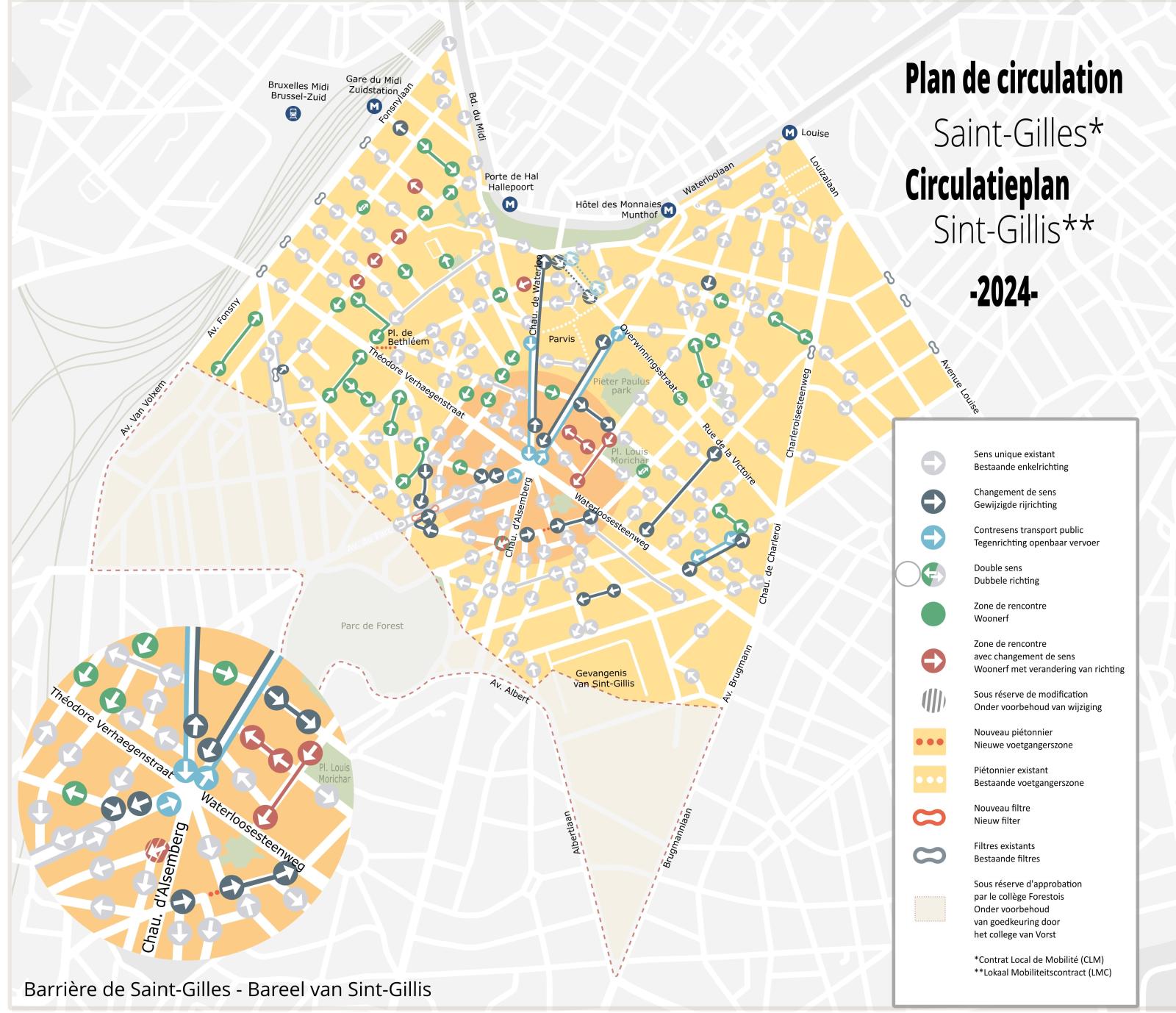 plan de circulation du CLM ParviS de Saint-Gilles